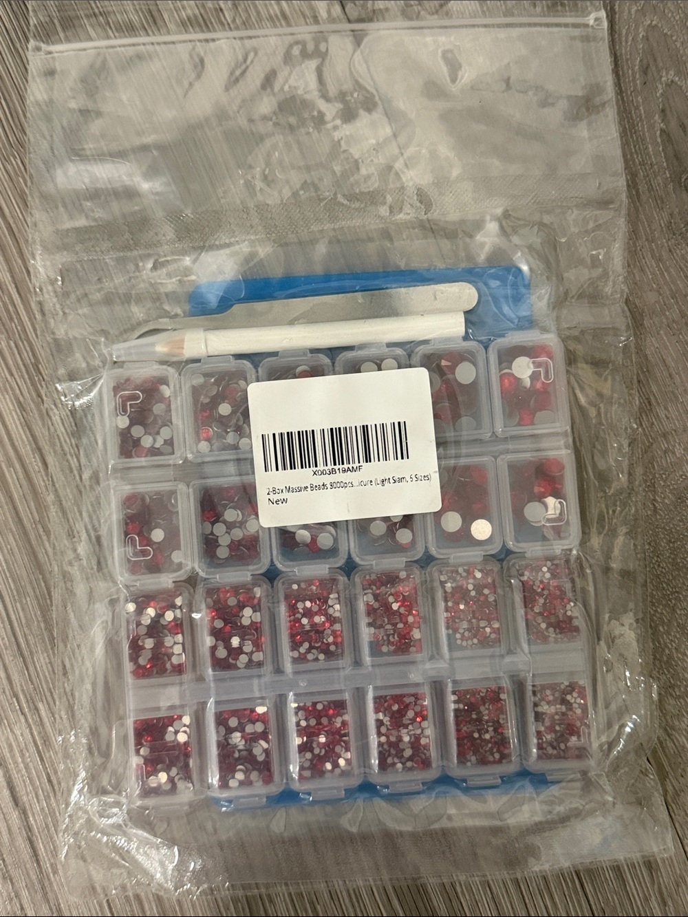 Red Rhinestones Light Siam 8000pc Set - Picture 3 of 8